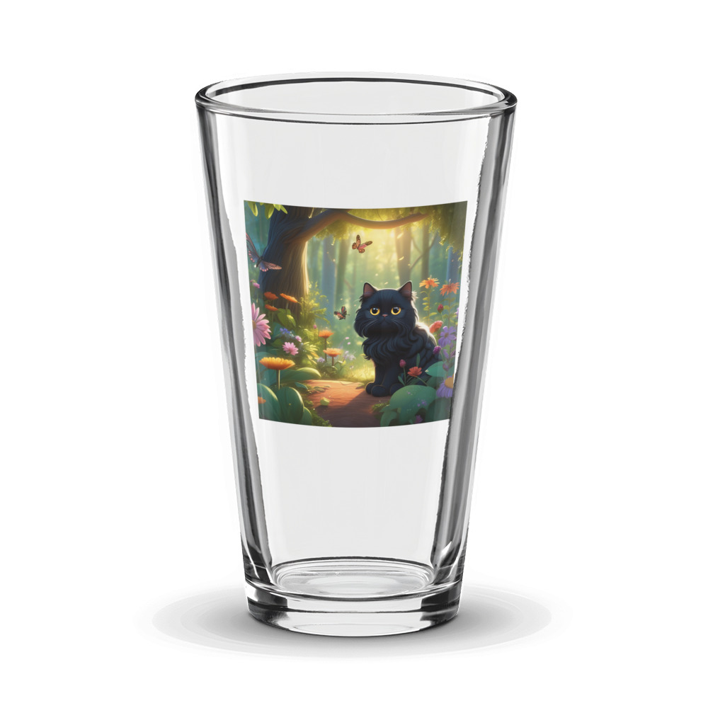 PugMug Custom Black Persian Cat Glass Tumbler