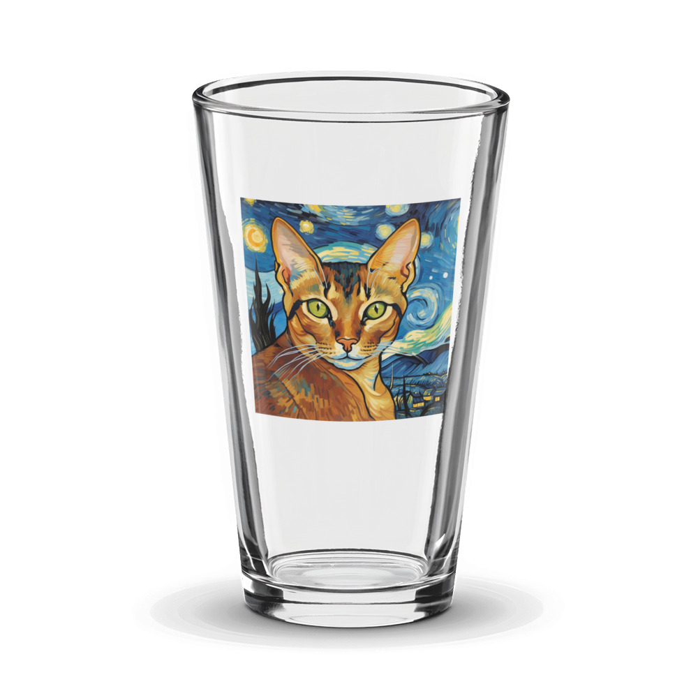 PugMug Custom Tabby Abyssinian Cat Glass Tumbler