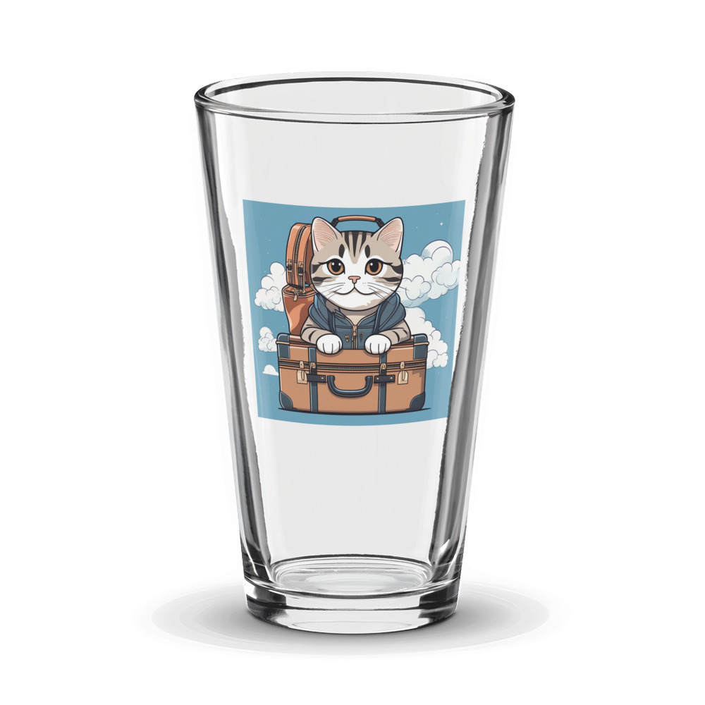 PugMug Custom Tabby Scottish Fold Cat Glass Tumbler