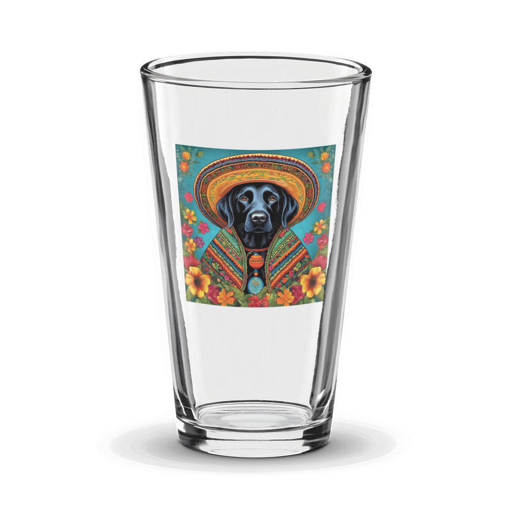 PugMug Custom Black Labrador Retriever Glass Tumbler
