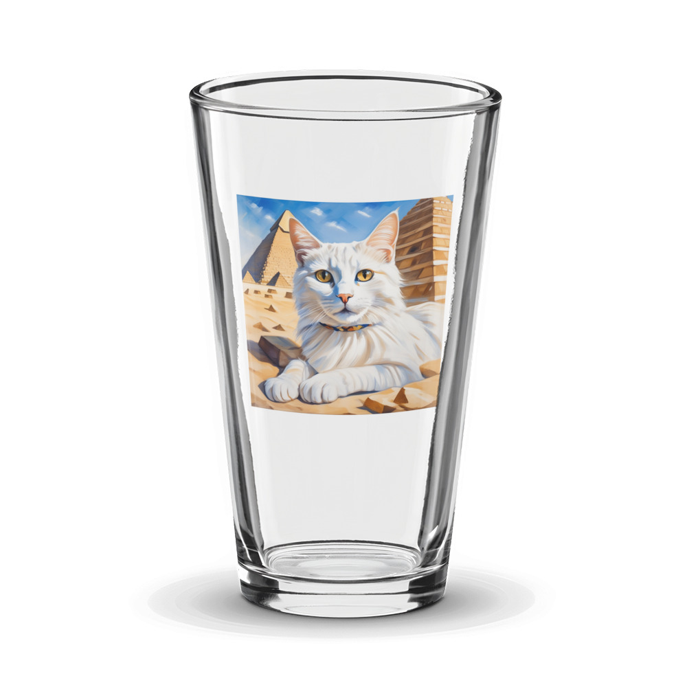 PugMug Custom White Companion Cat Glass Tumbler