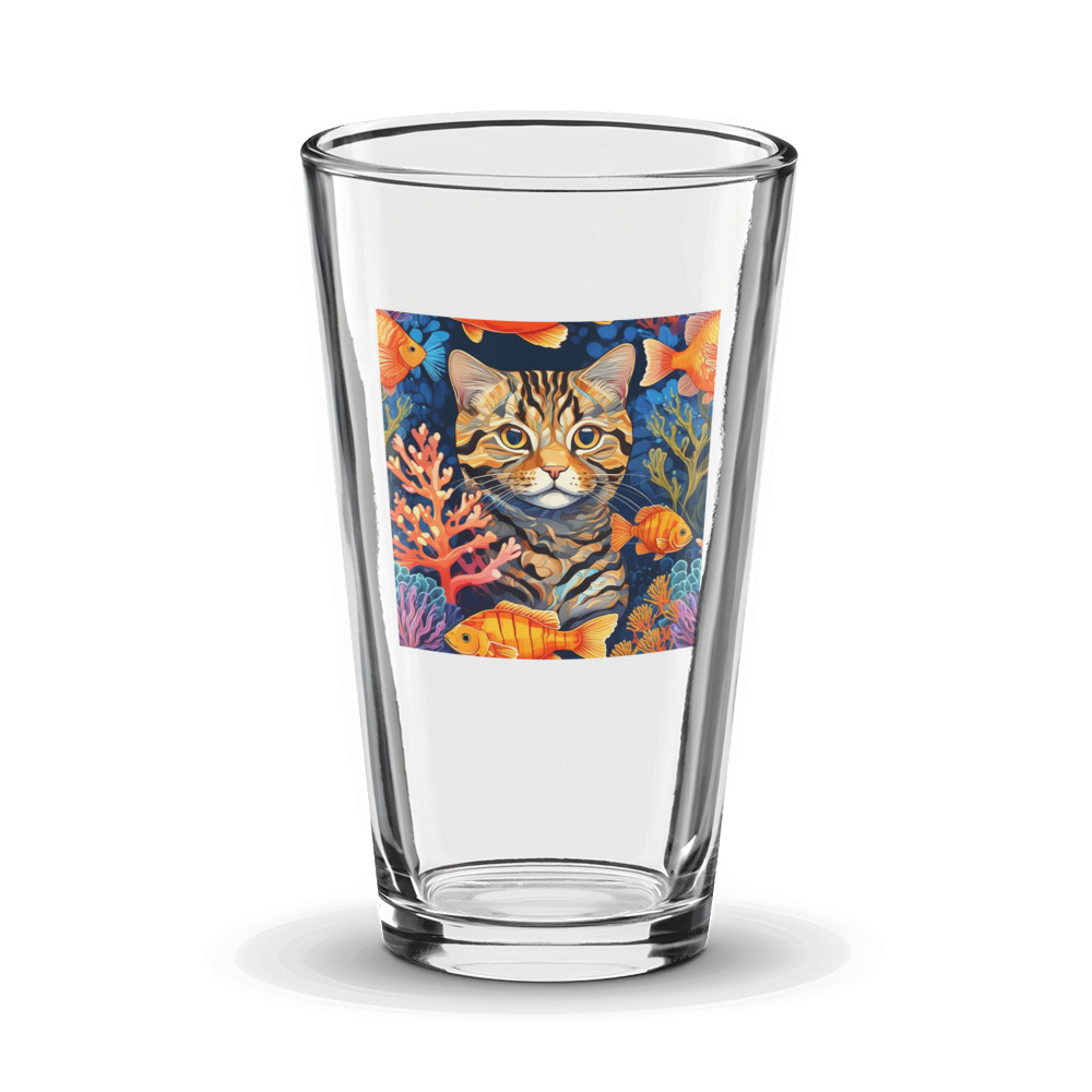 PugMug Custom Tabby Scottish Fold Cat Glass Tumbler