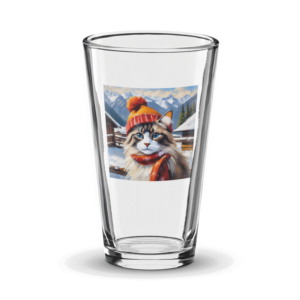 PugMug Custom Tabby Ragdoll Cat Glass Tumbler