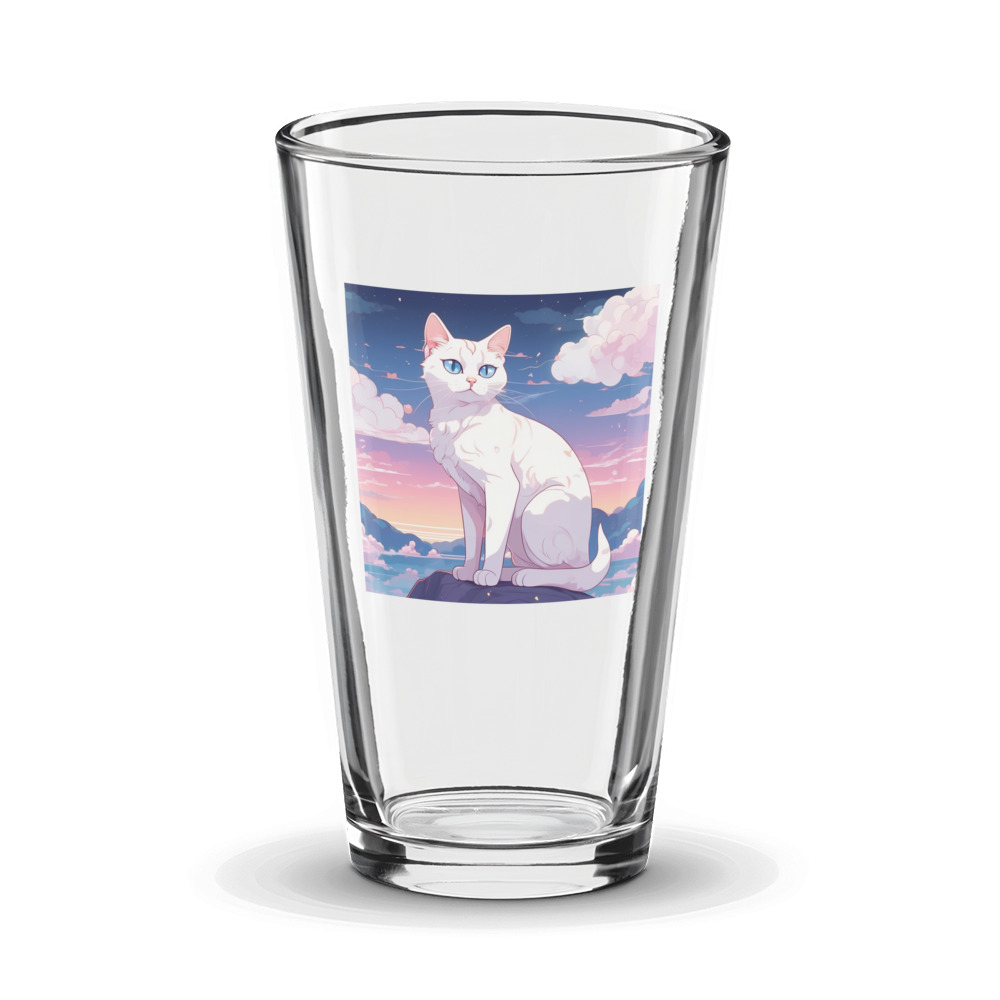 PugMug Custom White Companion Cat Glass Tumbler