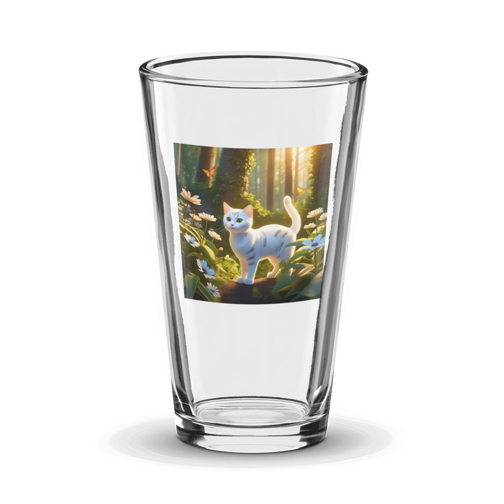 PugMug Custom White American Shorthair Cat Glass Tumbler