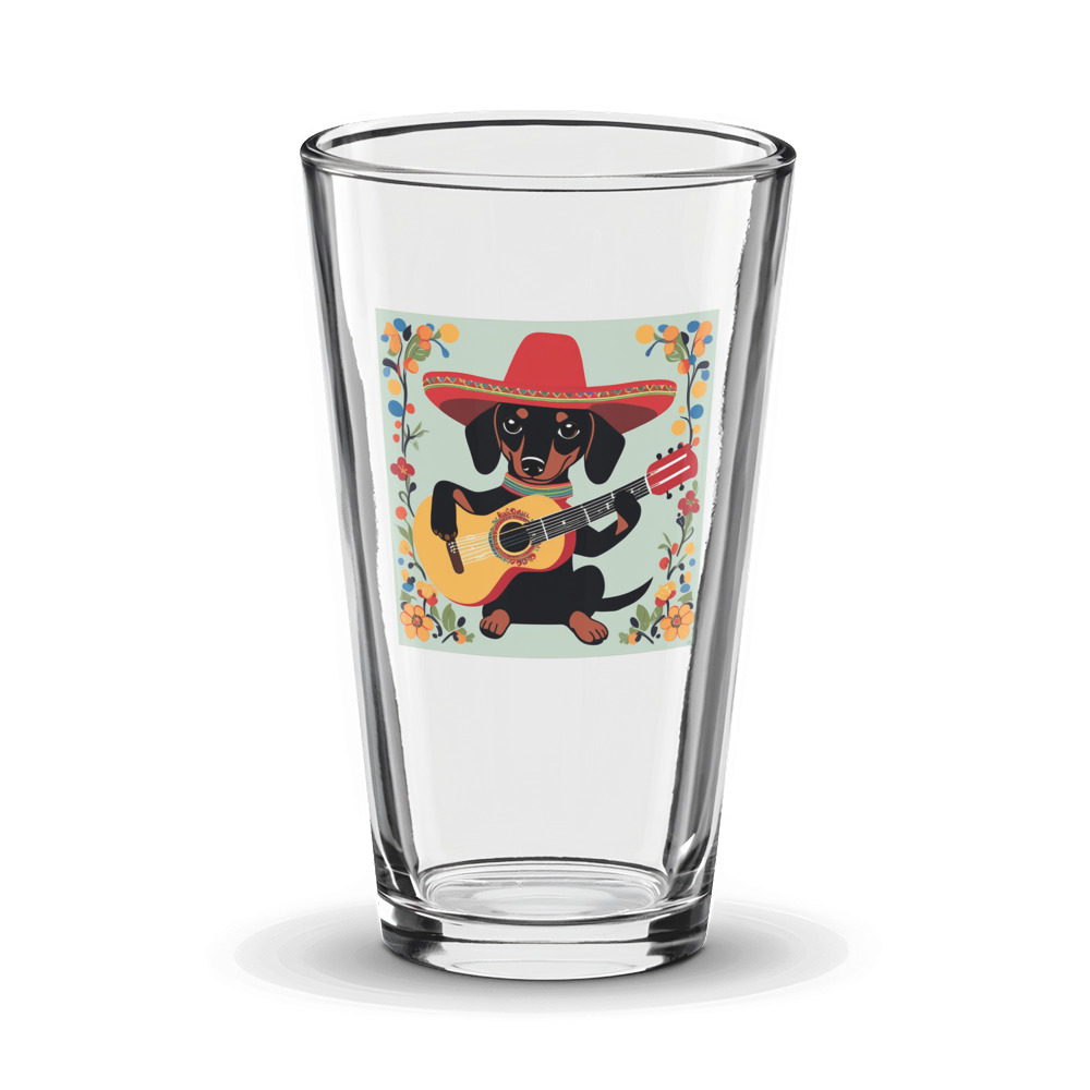 PugMug Custom Black Dachshund Glass Tumbler