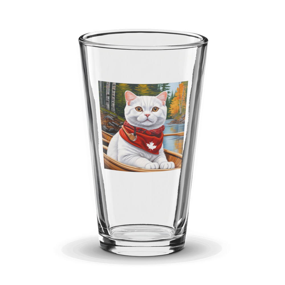 PugMug Custom White Scottish Fold Cat Glass Tumbler