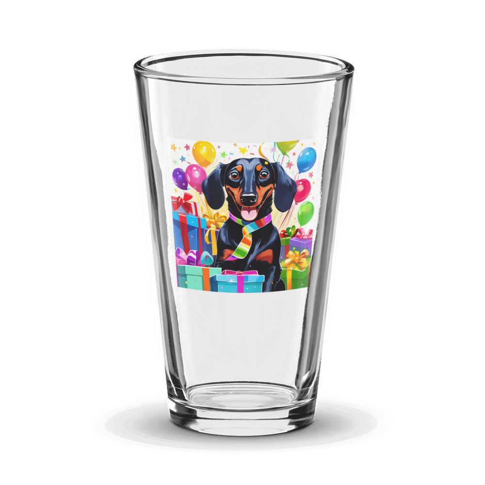 PugMug Custom Black Dachshund Glass Tumbler