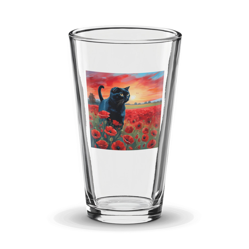 PugMug Custom Black Scottish Fold Cat Glass Tumbler