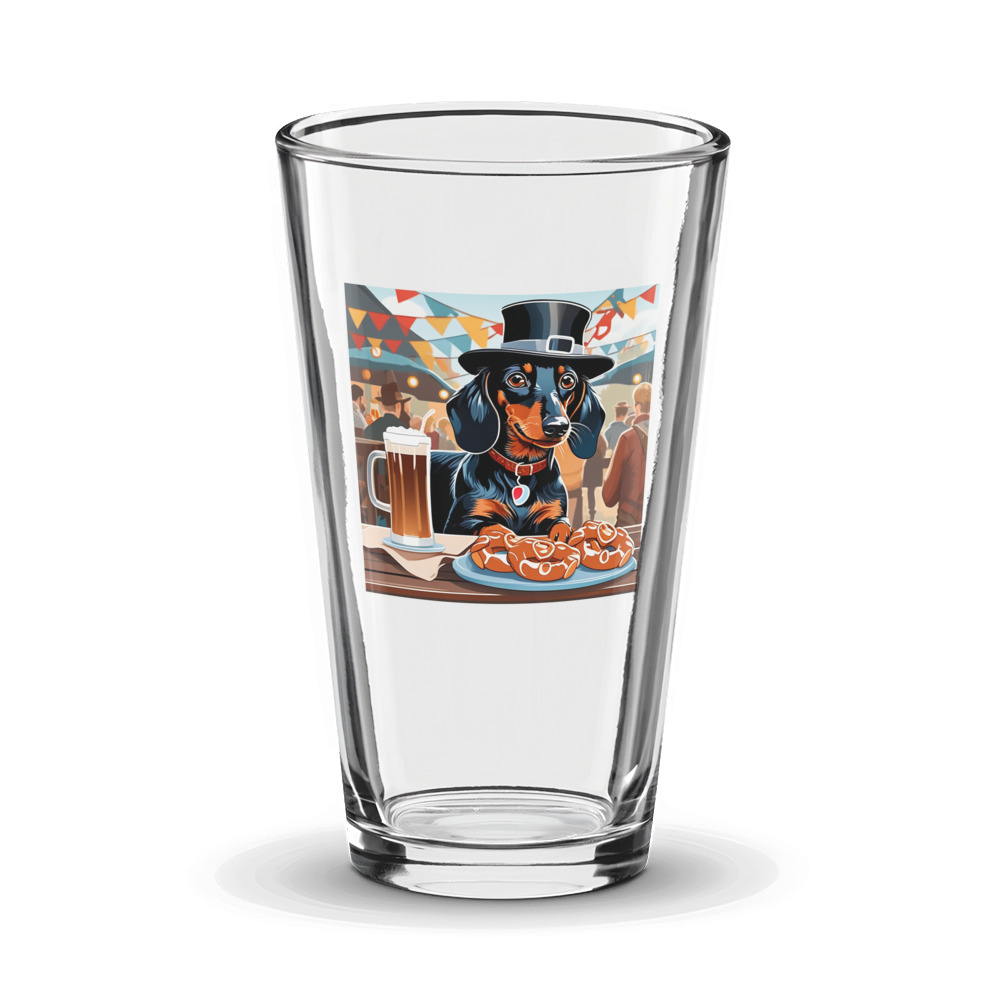 PugMug Custom Black Dachshund Glass Tumbler