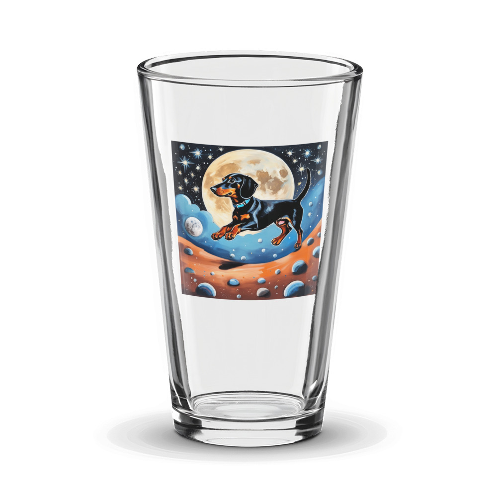PugMug Custom Black Dachshund Glass Tumbler