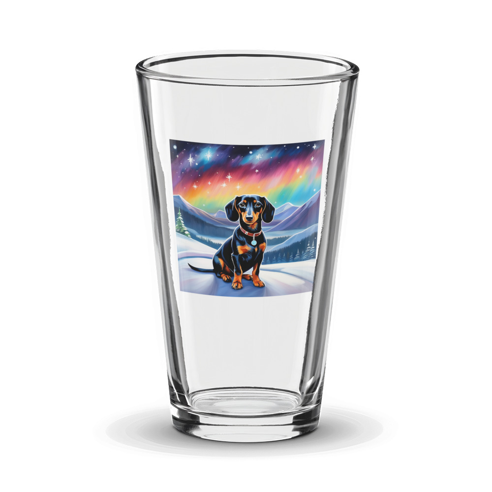 PugMug Custom Black Dachshund Glass Tumbler