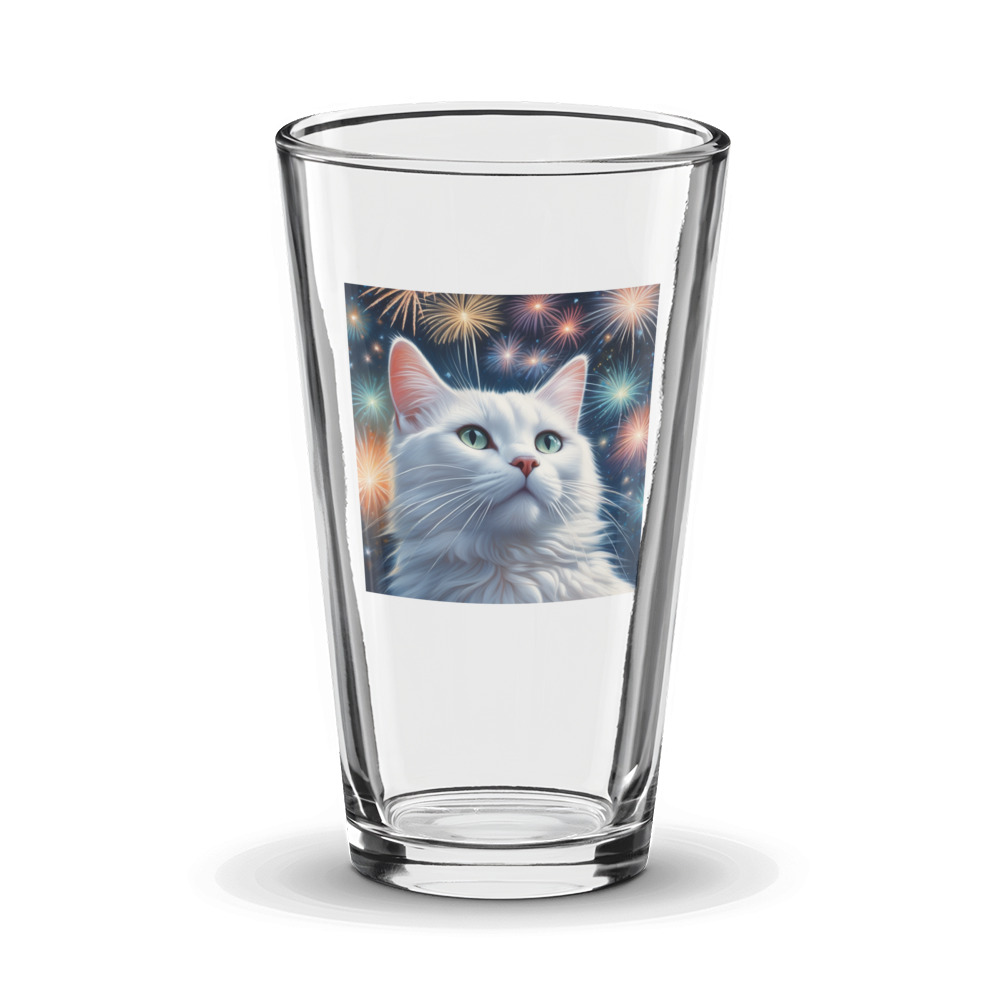 PugMug Custom White Companion Cat Glass Tumbler