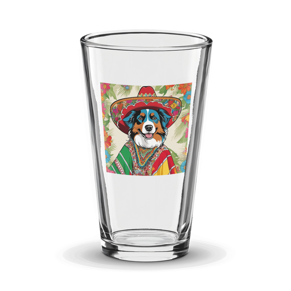 PugMug Custom Australian Shepherd Dog Glass Tumbler