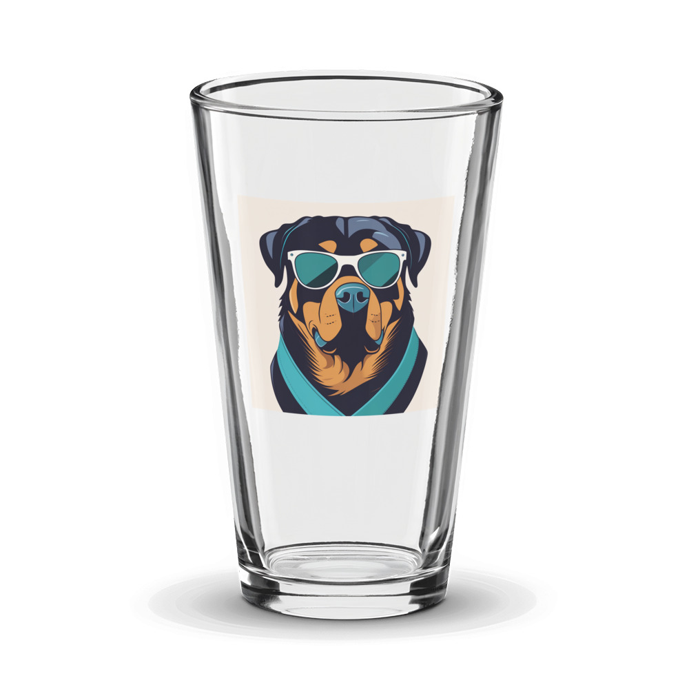 PugMug Custom Rottweiler Glass Tumbler
