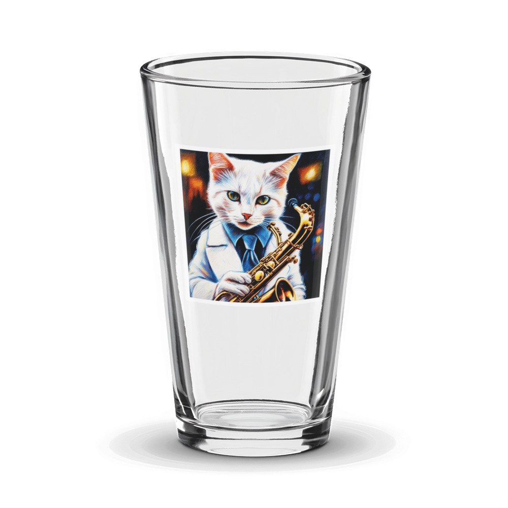 PugMug Custom White Companion Cat Glass Tumbler