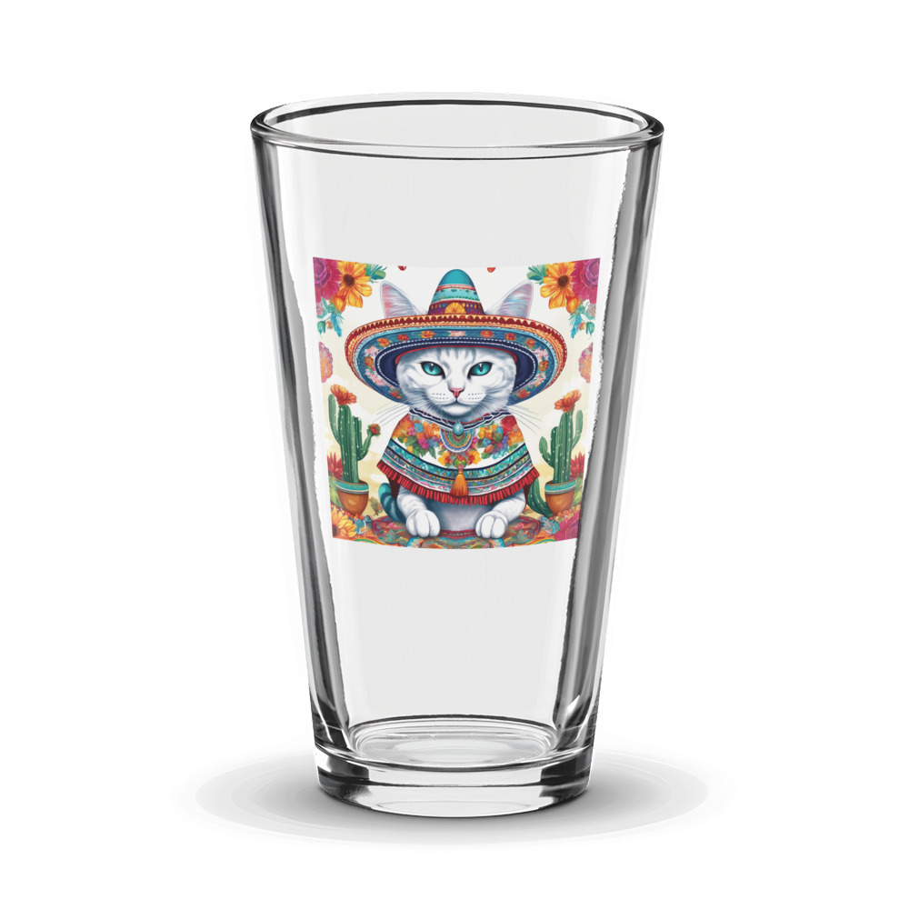 PugMug Custom White Companion Cat Glass Tumbler