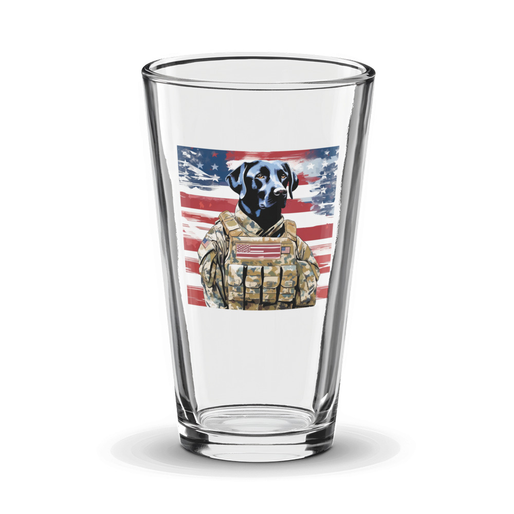 PugMug Custom Black Labrador Retriever Glass Tumbler
