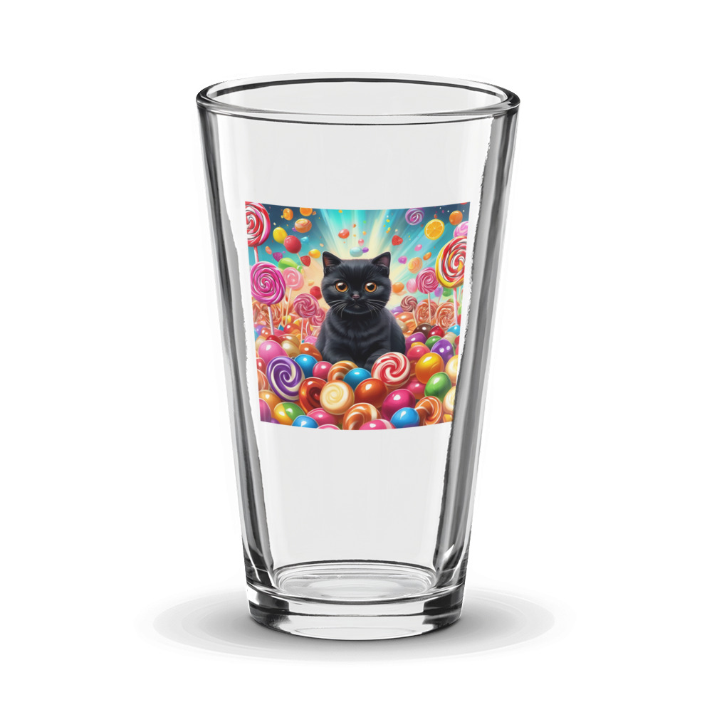 PugMug Custom Black Scottish Fold Cat Glass Tumbler