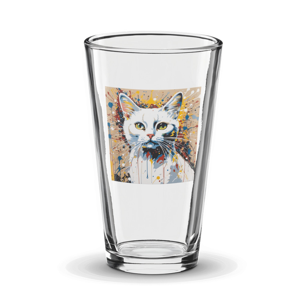 PugMug Custom White Companion Cat Glass Tumbler