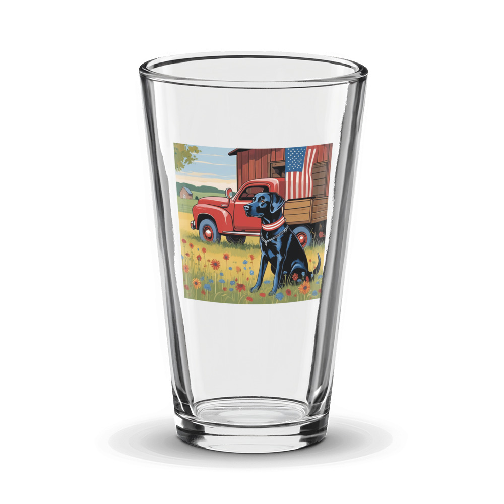 PugMug Custom Black Labrador Retriever Glass Tumbler