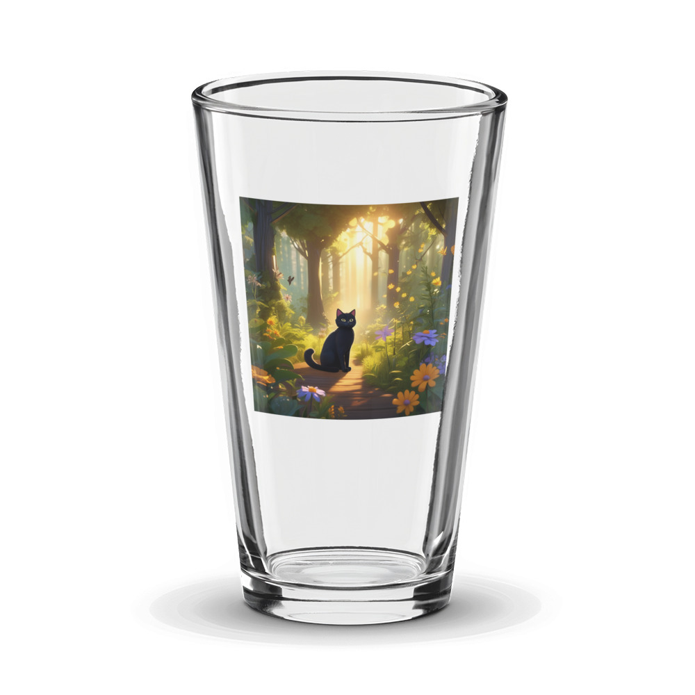 PugMug Custom Black Companion Cat Glass Tumbler