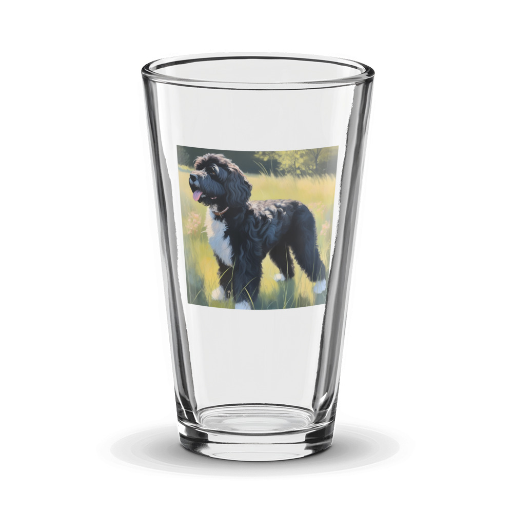 PugMug Custom Portuguese Water Dog Glass Tumbler
