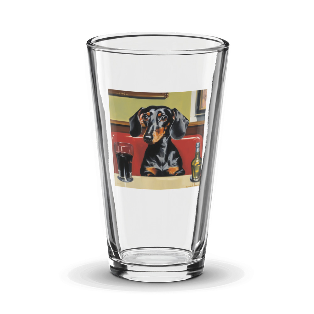 PugMug Custom Black Dachshund Glass Tumbler