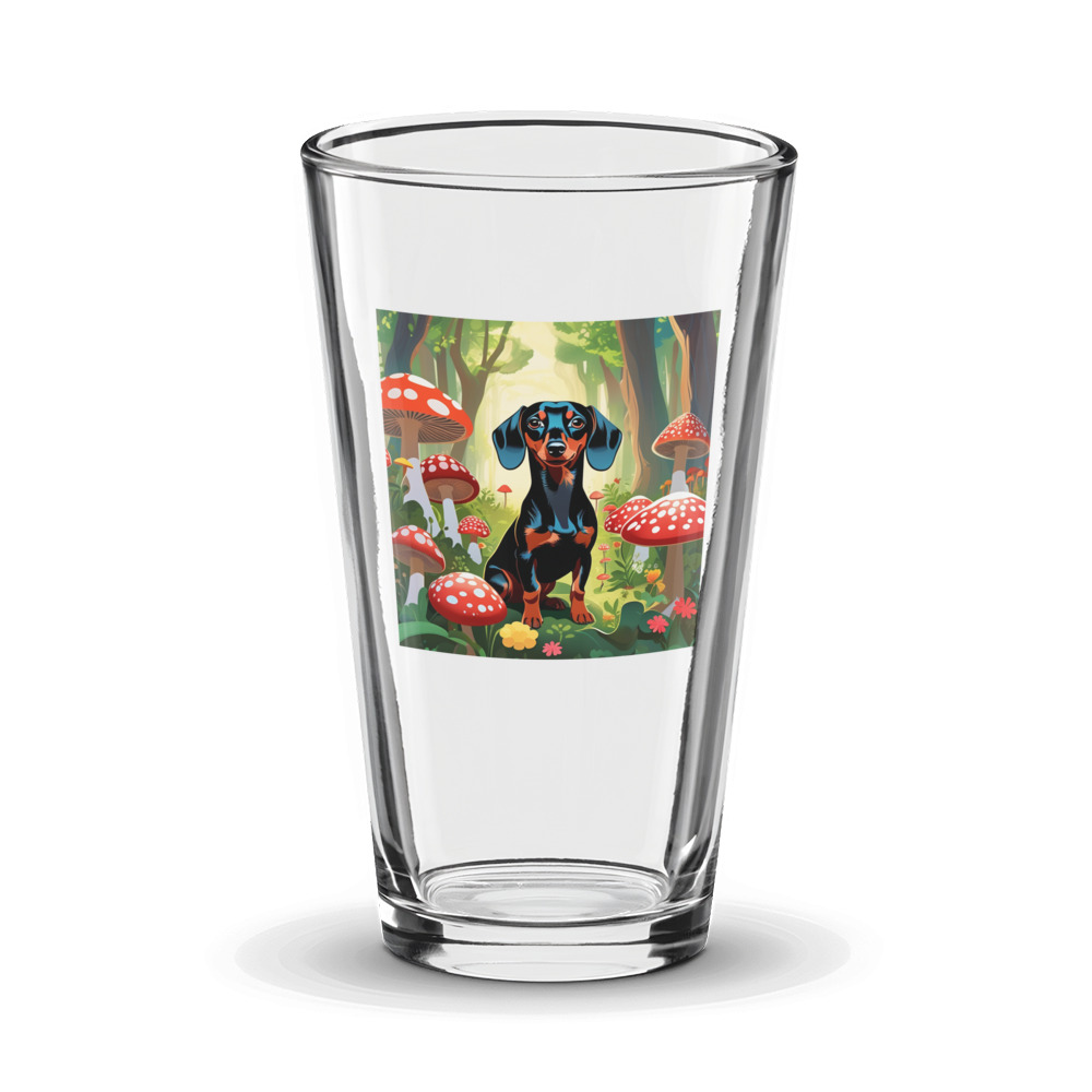 PugMug Custom Black Dachshund Glass Tumbler