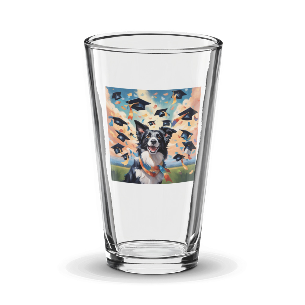 PugMug Custom Border Collie Glass Tumbler
