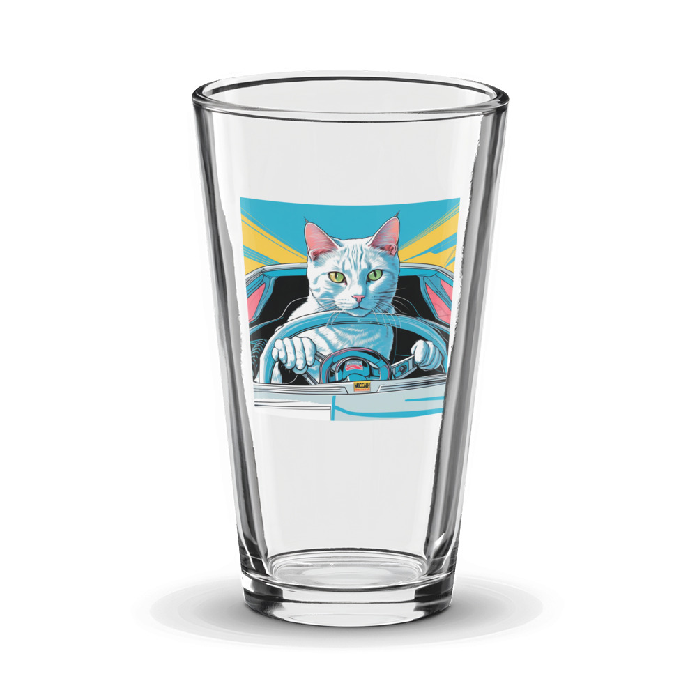 PugMug Custom White Companion Cat Glass Tumbler