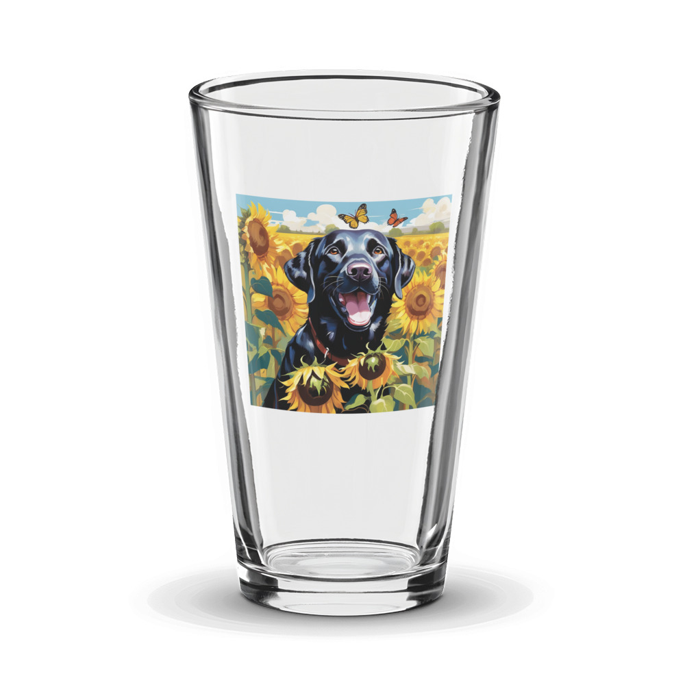 PugMug Custom Black Labrador Retriever Glass Tumbler