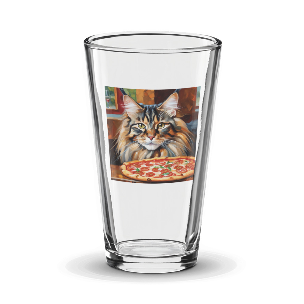 PugMug Custom Tabby Maine Coon Cat Glass Tumbler