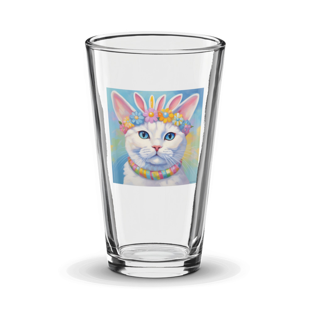 PugMug Custom White Scottish Fold Cat Glass Tumbler