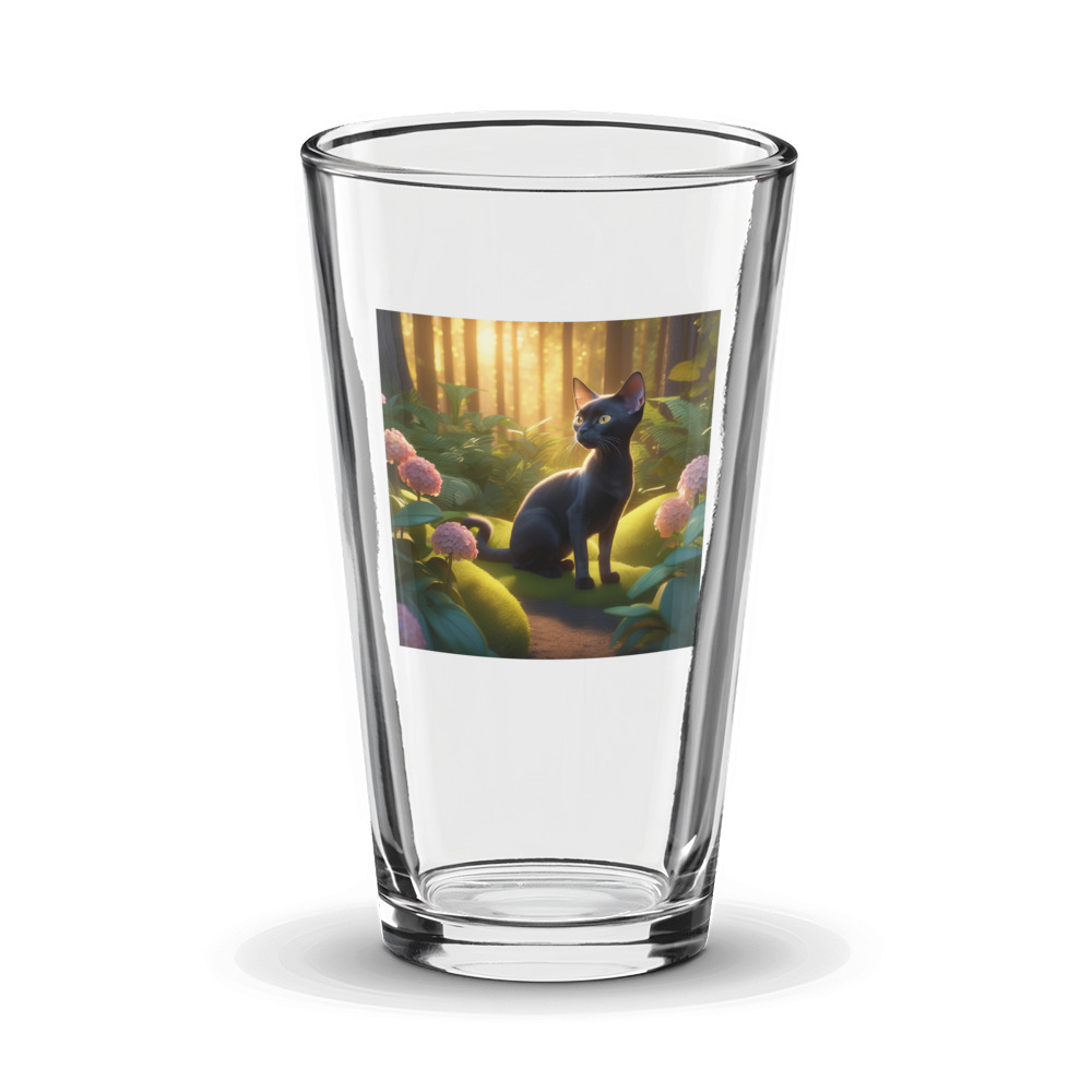 PugMug Custom Black Devon Rex Cat Glass Tumbler