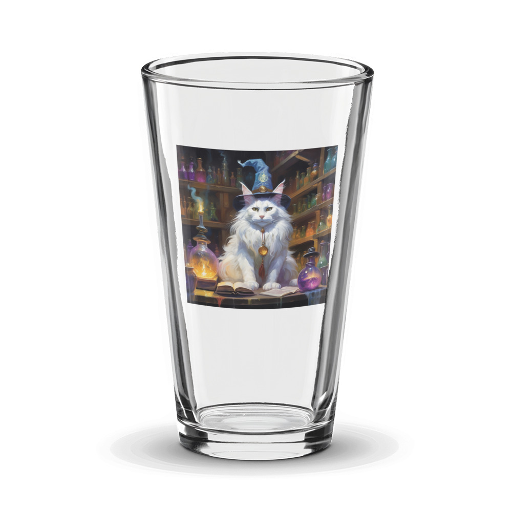 PugMug Custom White Maine Coon Cat Glass Tumbler