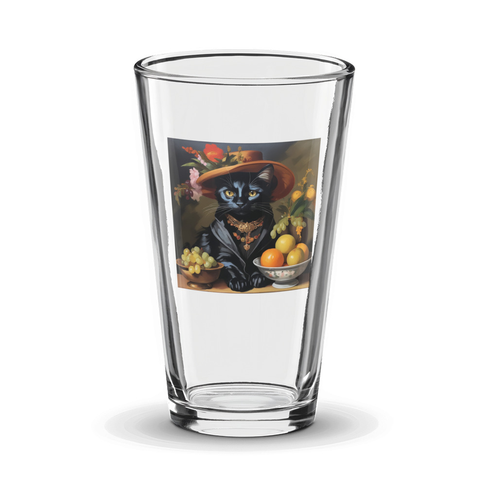 PugMug Custom Black Companion Cat Glass Tumbler