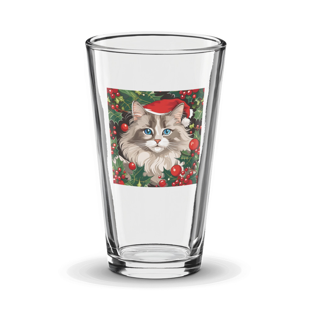 PugMug Custom Tabby Ragdoll Cat Glass Tumbler