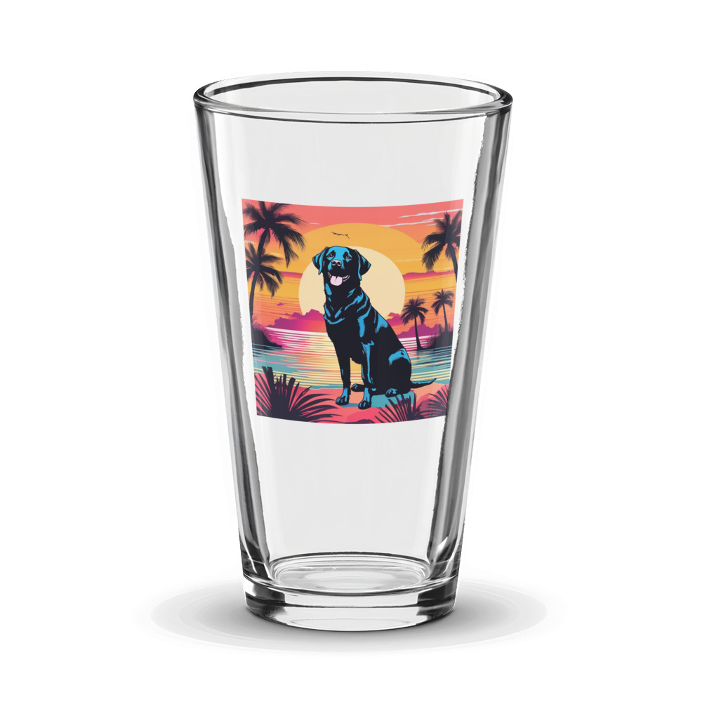PugMug Custom Black Labrador Retriever Glass Tumbler