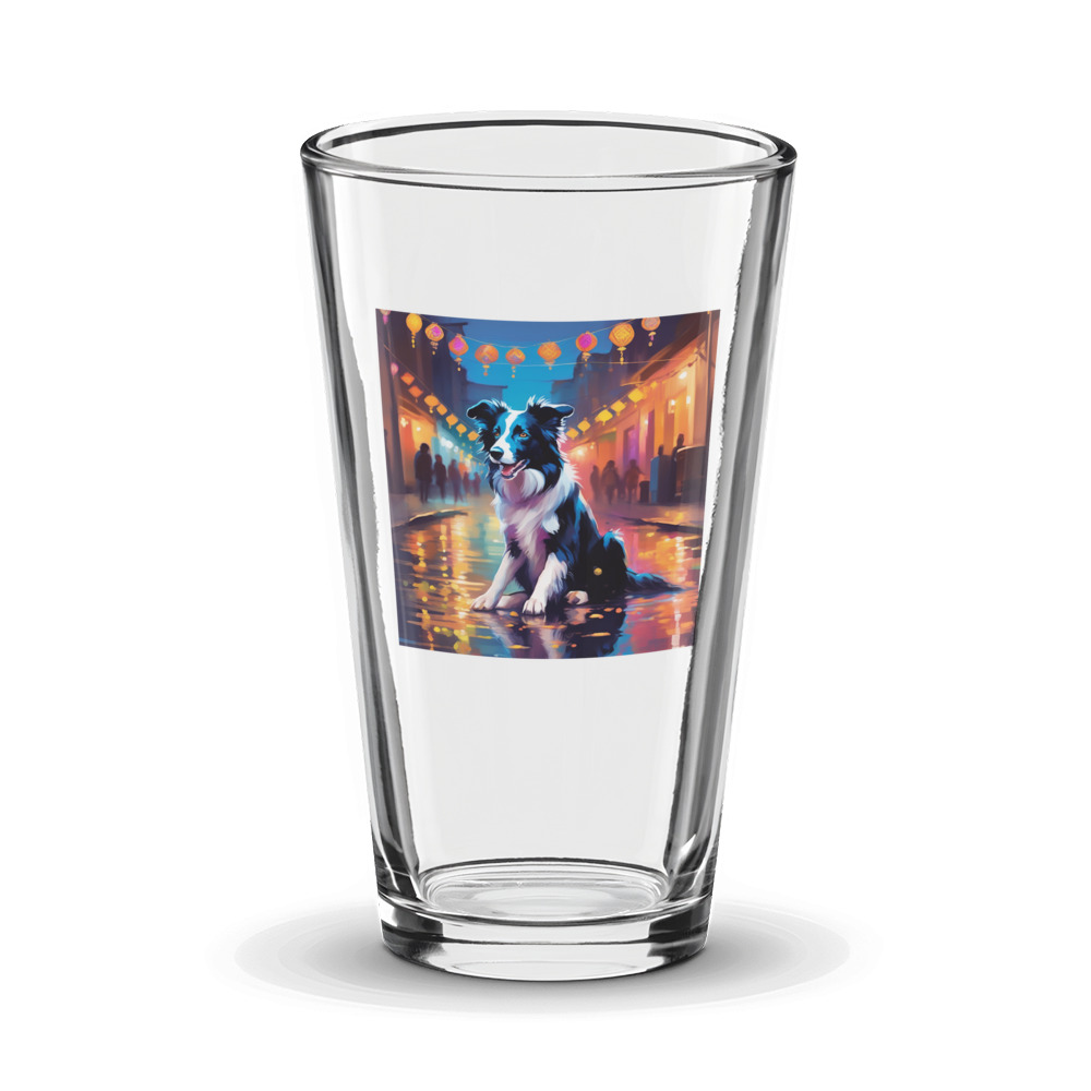 PugMug Custom Border Collie Glass Tumbler