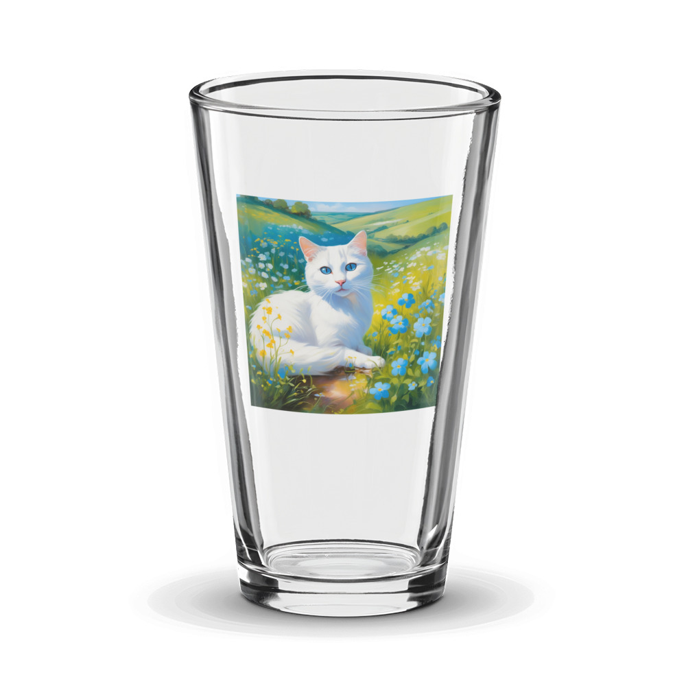PugMug Custom White Companion Cat Glass Tumbler