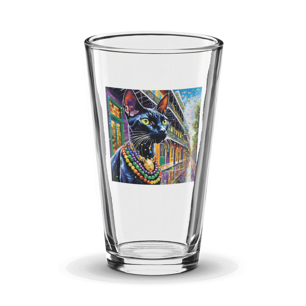 PugMug Custom Black Sphynx Cat Glass Tumbler