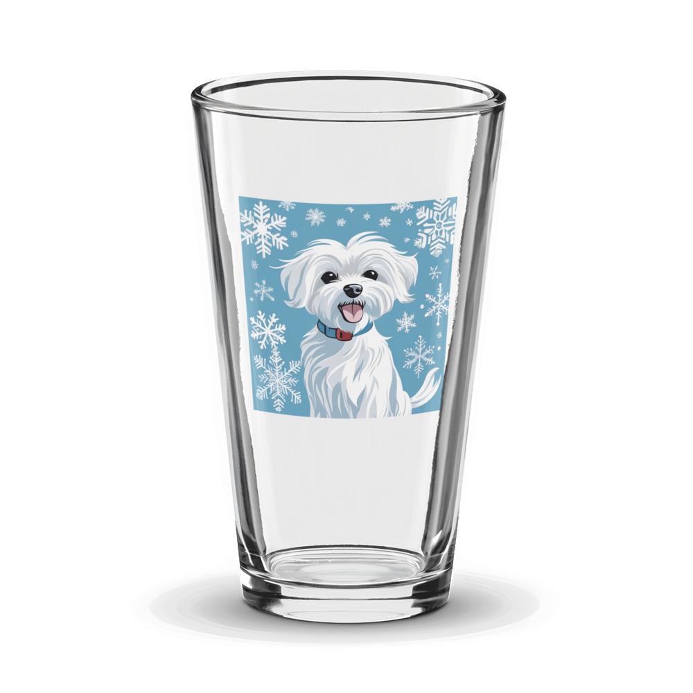 PugMug Custom Maltese Dog Glass Tumbler