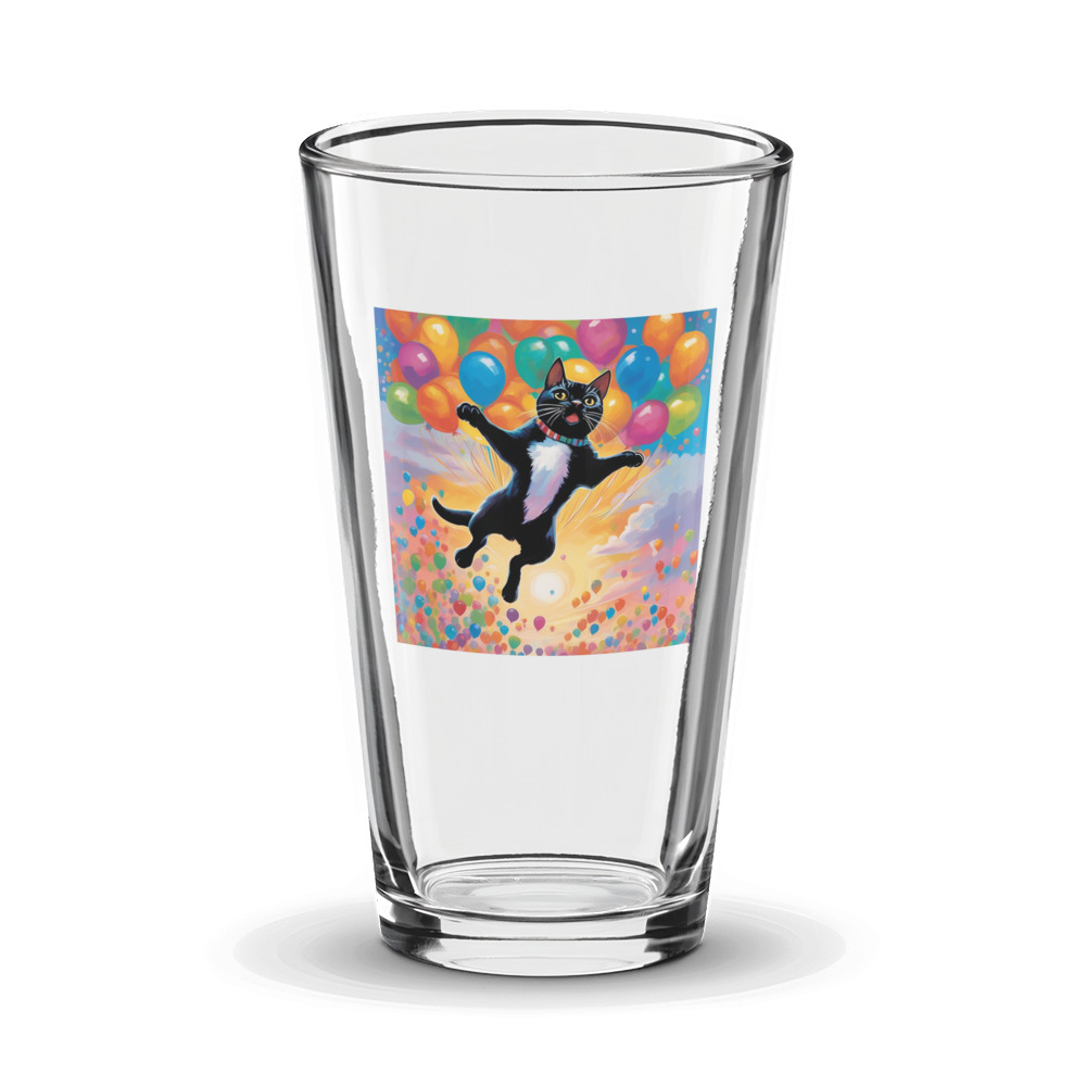 PugMug Custom Black American Shorthair Cat Glass Tumbler