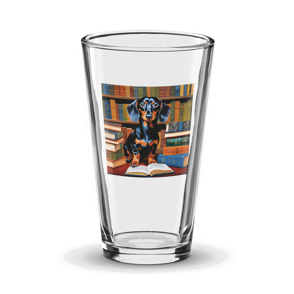 PugMug Custom Black Dachshund Glass Tumbler