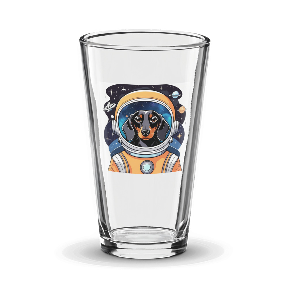 PugMug Custom Black Dachshund Glass Tumbler