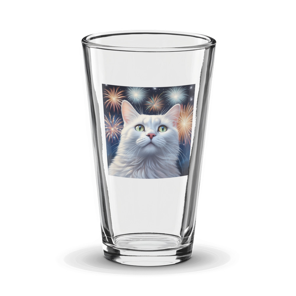 PugMug Custom White Companion Cat Glass Tumbler