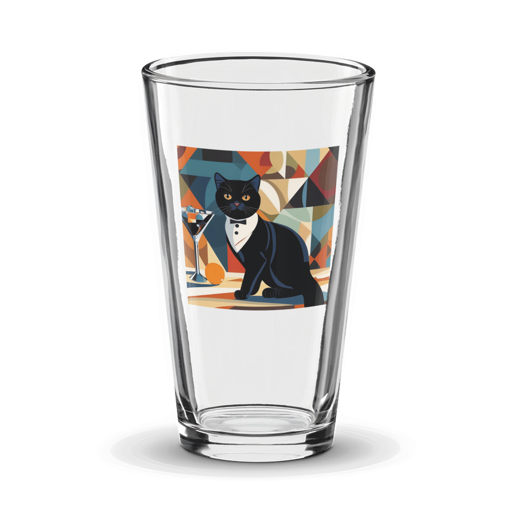 PugMug Custom Black Scottish Fold Cat Glass Tumbler