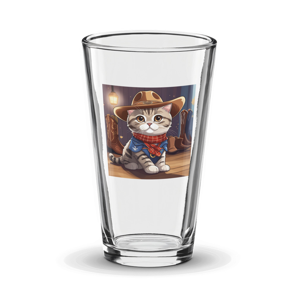 PugMug Custom Tabby Scottish Fold Cat Glass Tumbler