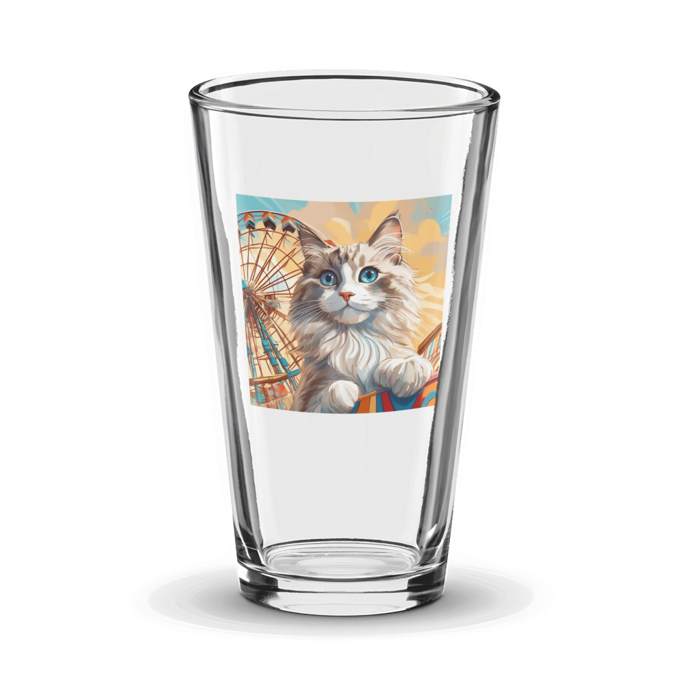 PugMug Custom Tabby Ragdoll Cat Glass Tumbler